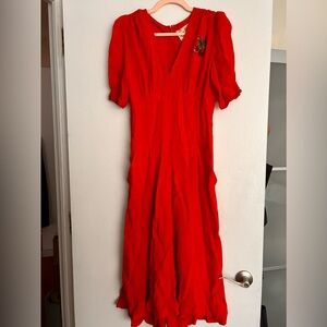 1970s Siren Red Bus Stop Dress